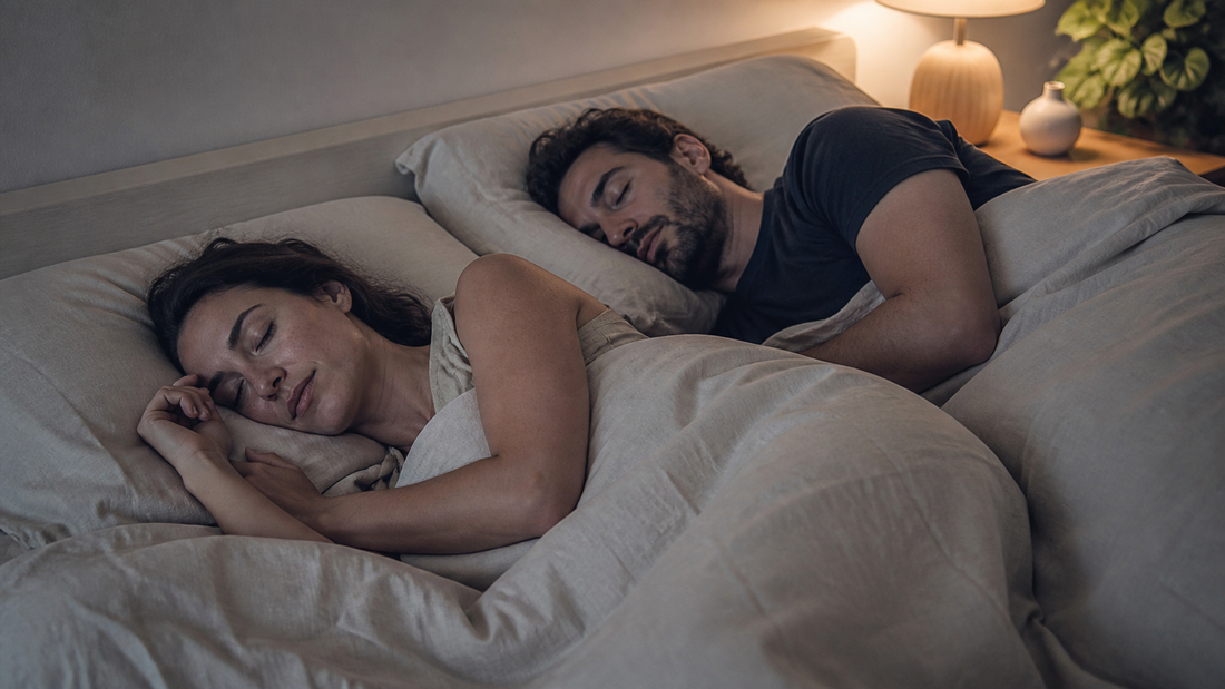 Couple dormant confortablement dans le même lit